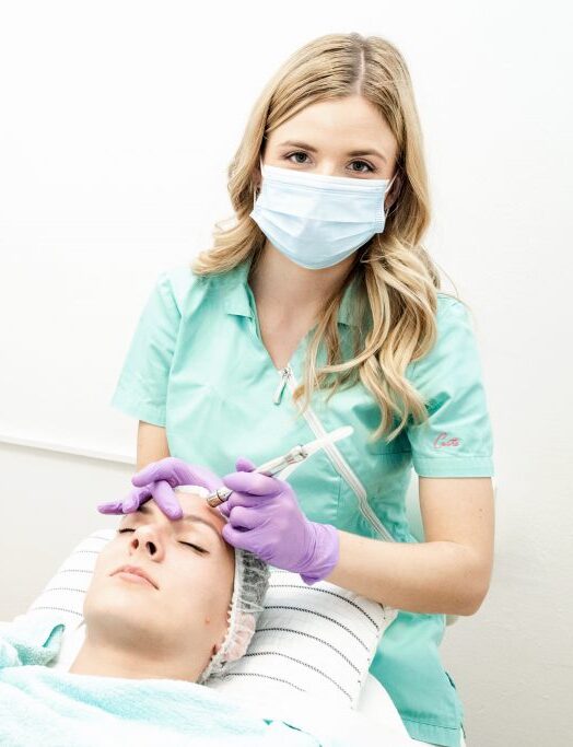 women getting facial skincare